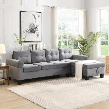Brand New 4-Seater L-Shaped Sectional Sofa with Storage $599
