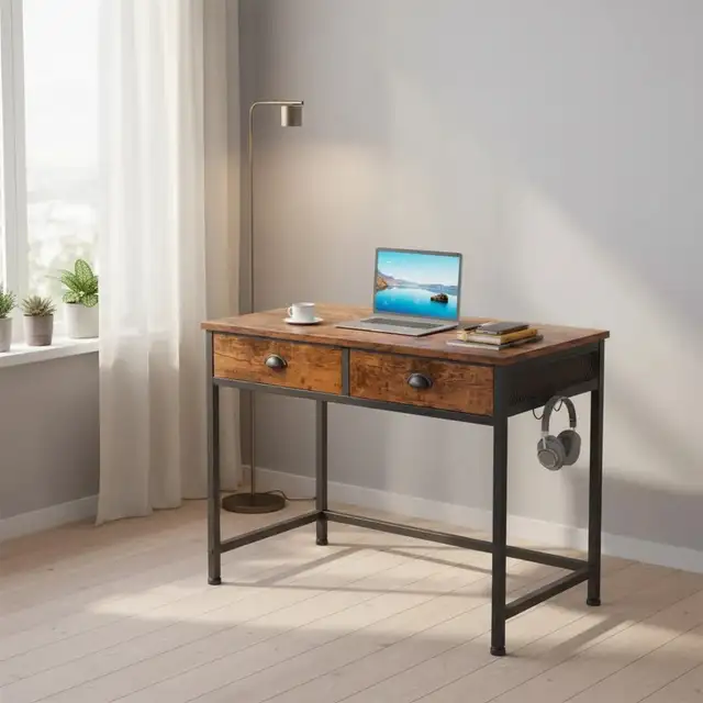 Brand New 35' Industrial Computer Desk with 2 Drawers $49