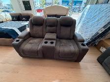 premium leather recliner sofa like brand new - ashley - Photo 2