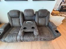 premium leather recliner sofa like brand new - ashley - Photo 3