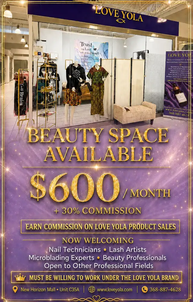 Beauty space for rent