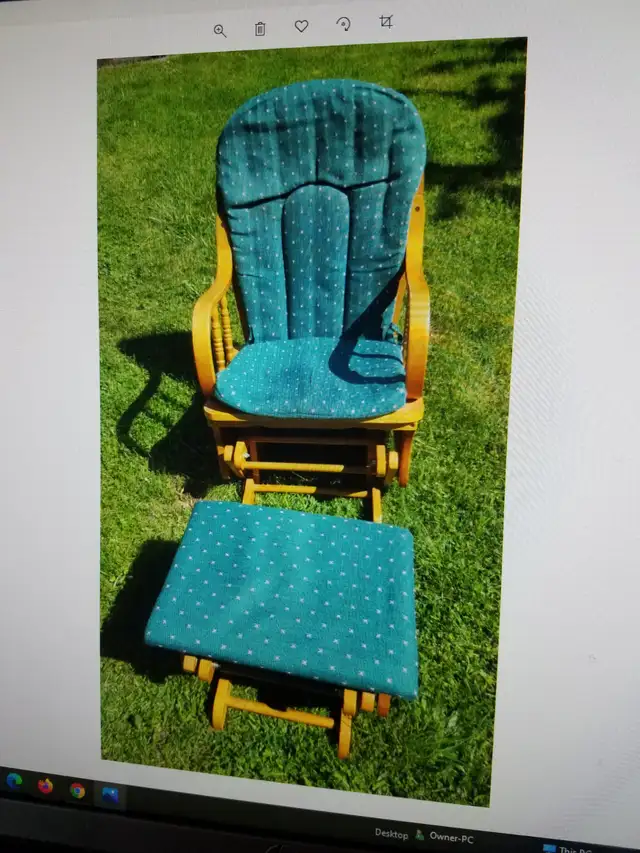 one Glider rocker and ottoman
