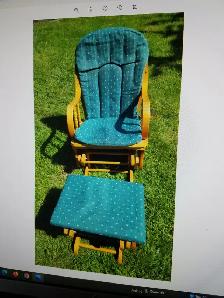 one Glider rocker and ottoman