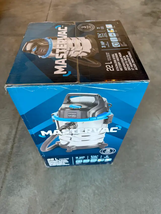 22 L Mastervac Shop Vacuum with Stainless Steel Main Canister