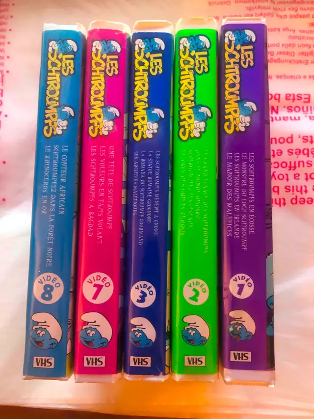 VHS-VHS- Les Schtroumpfs No 1-2-3-7-8