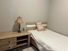 double bed with matress and night table ( in great condition)