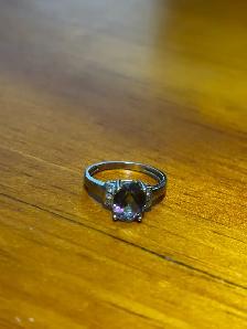10K White Gold Mystic Topaz Ring with Diamond Accents - Photo 3