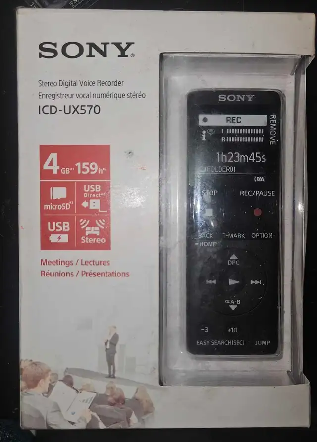 Sony ICD-UX570 Stereo Digital Voice Recorder-NEW