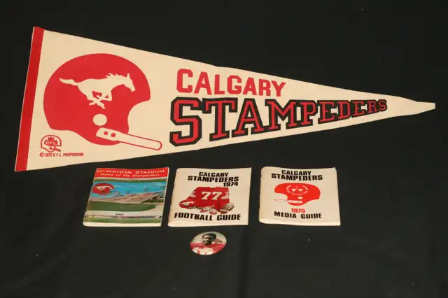 CALGARY STAMPEDERS MEDIA GUIDES 1973, 1974, 1975 W/ AUTOGRAPHS