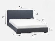 Structube Queen Bed Frame and Serta Mattress (LIKE NEW)