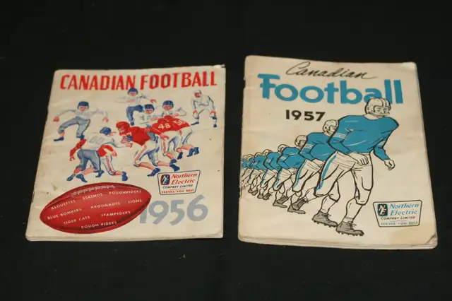 CFL CANADIAN FOOTBALL GUIDES 1956, 1957 BY NORTHERN ELECTRIC