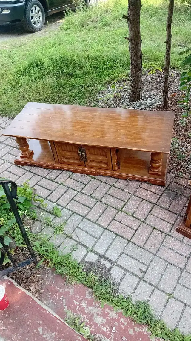 COFFEE TABLE AND TWO END TABLES