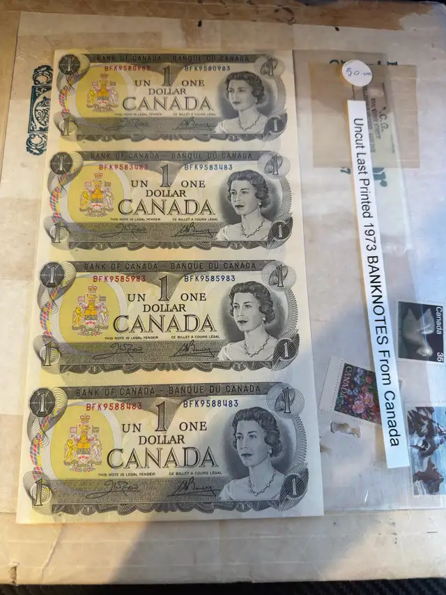 uncut sheet x4 1$ Bills 1973 - #108