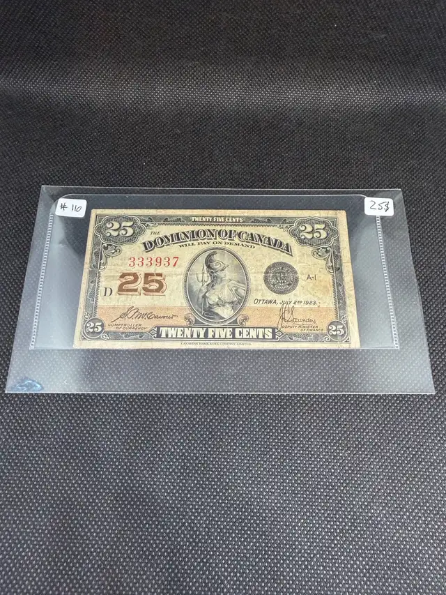1923 Dominion Of Canada 25c Bank Note - #110