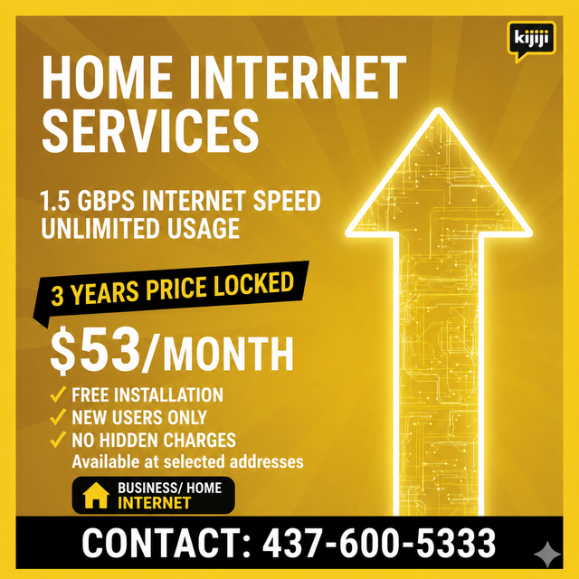 Home Internet 1.5 Gbps | Unlimited Internet | $53/Month