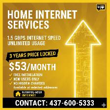 Home Internet 1.5 Gbps | Unlimited Internet | $53/Month