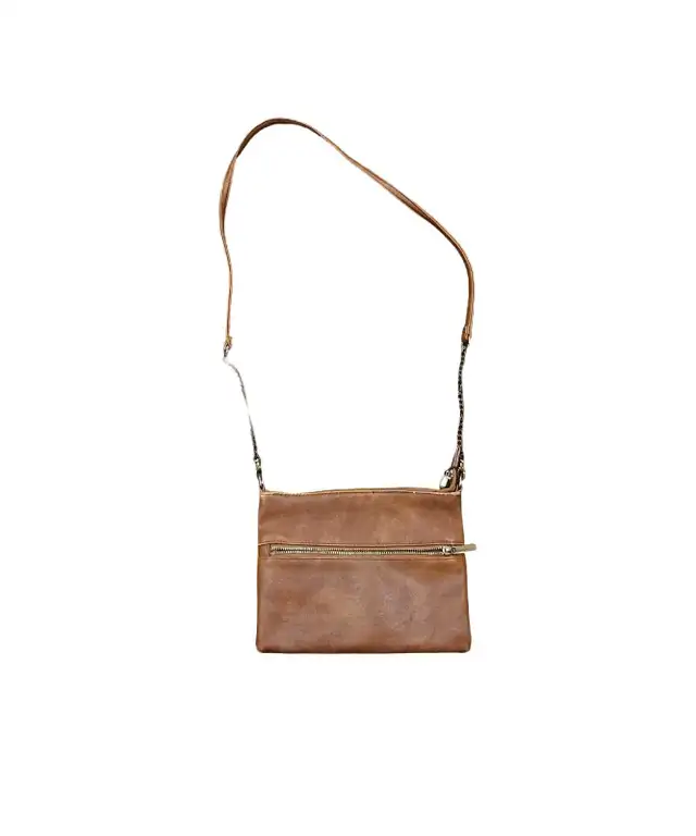 Brown Faux Leather Crossbody Bag