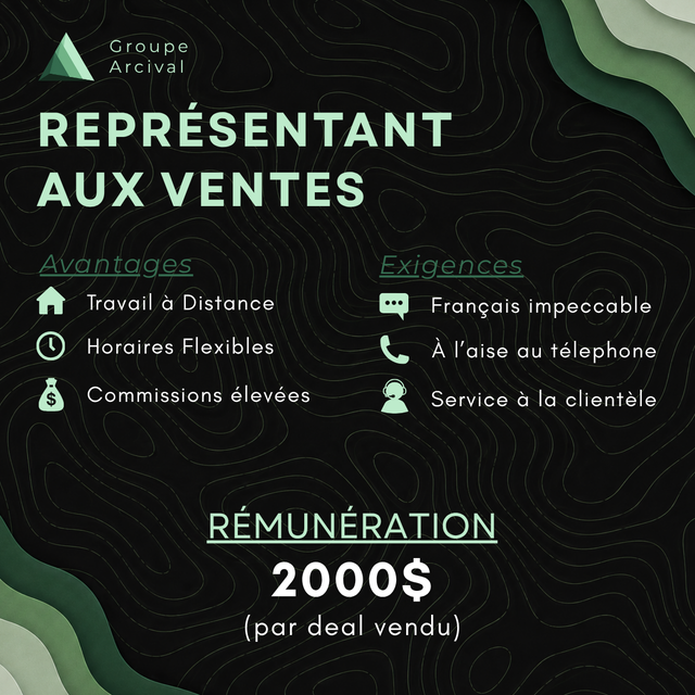 POSTE: Représentant aux Ventes.