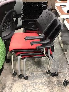 Global Sonic 6574 Stacking Armchair on Wheels Base with Cushion - Photo 3