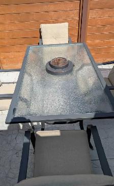 5 PC Patio table with propane fire pit - Photo 3