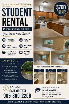 6 bed 2.5 bath student rental in thorold
