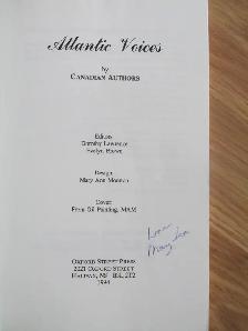 ATLANTIC VOICES by Canadian Authors - 1994 SC Signed - Photo 2
