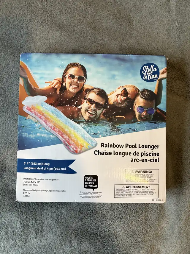 Rainbow Pool Lounger Brand New