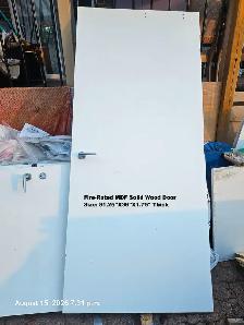 Fire-Rated MDF Solid Wood Door 81.25’’X36’’X1.75’’ for $100