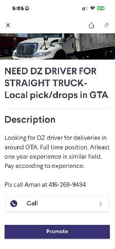 Straight truck driver