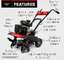 Like New Earthquake Versa Front Tiller Cultivator, 99cc 4-Cycle