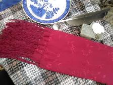 CHARMING FOLK-FAIRY FRINGED SCARVES Rouge Red & Soft Crème - Photo 6