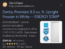 Danby Upright Freezer Model # DUF809WE 07/2011 - Photo 4