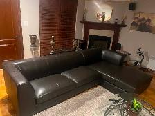 Sofa sectionnel en cuire