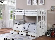 White Single Over Single Bunk Bed !