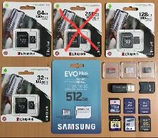 Memory Cards: 512/200/128/64/32/4 gb MicroSD, 8/4/2 gb SD