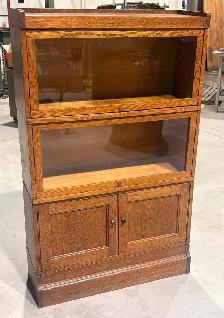 Antique Quartersawn Oak  Barrister Bookcase (w Cabinet Base)