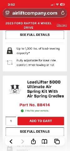 AIR LIFT 5000 F150 Raptor air bags - Photo 2