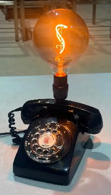 Upcycled Vintage Rotary Telephone Lamp (w Edison-Style LED Bulb)