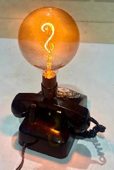 Upcycled Vintage Rotary Telephone Lamp (w Edison-Style LED Bulb) - Photo 3