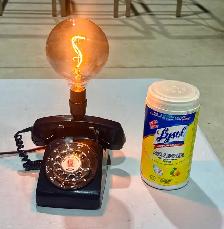 Upcycled Vintage Rotary Telephone Lamp (w Edison-Style LED Bulb) - Photo 6