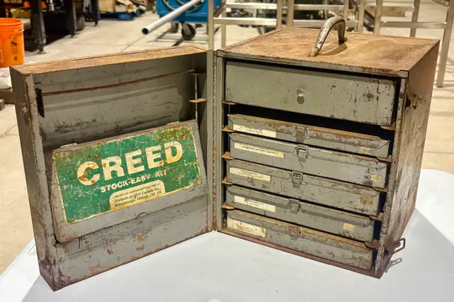 Vintage Metal "Creed" Cabinet (Filled w NIB PLUMBING Stock!)