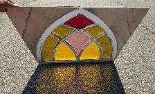 Vintage Stained Glass Window Panel (w Art Deco Geometric Design) - Photo 2