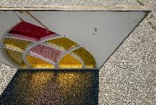 Vintage Stained Glass Window Panel (w Art Deco Geometric Design) - Photo 5