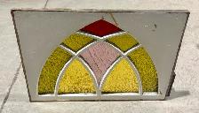 Vintage Stained Glass Window Panel (w Art Deco Geometric Design) - Photo 6
