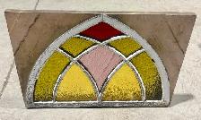 Vintage Stained Glass Window Panel (w Art Deco Geometric Design) - Photo 7