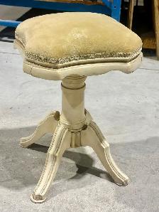 Vintage Painted Piano/Organ Stool (w Upholstered Seat. c. 1940s)