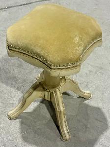 Vintage Painted Piano/Organ Stool (w Upholstered Seat. c. 1940s) - Photo 7