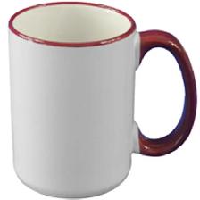 1pc 15oz Ceramic Rim Inner Handle Two-Tone Mug Heat Press 001445 - Photo 2