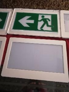Two running man adjustable snap together signs plus extras