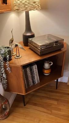 Mid century. TEAK TECK. Crédence d'angle, buffet, bahut disque v - Photo 3